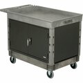 Global Industrial Utility Cart w/2 Tray Shelves & 5in Casters, 44inL x 25-1/2inW x 32-1/2inH 800305